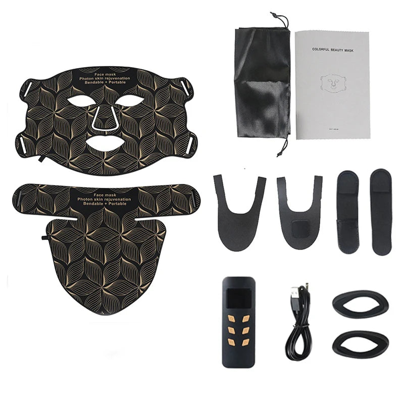 Facial LED Mask with Neck Red Light Near Infrared Therapy